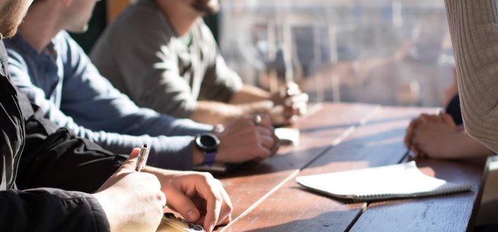 Team collaboration at a table